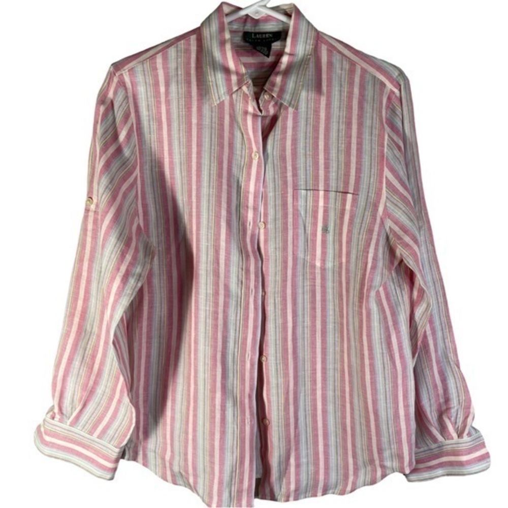 Ralph Lauren 3/4 Sleeve/Long sleeve Button Down Shirt Top 
Size M